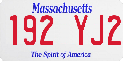 MA license plate 192YJ2