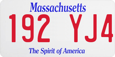 MA license plate 192YJ4