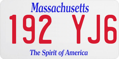 MA license plate 192YJ6