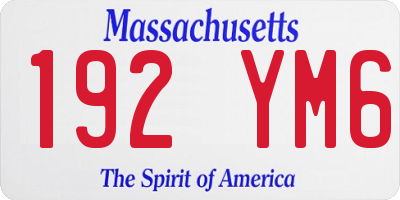 MA license plate 192YM6