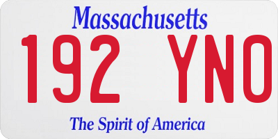 MA license plate 192YN0