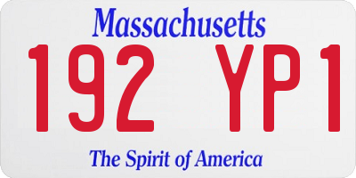 MA license plate 192YP1