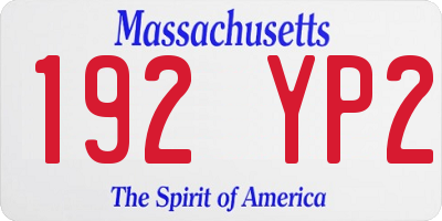 MA license plate 192YP2