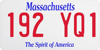 MA license plate 192YQ1