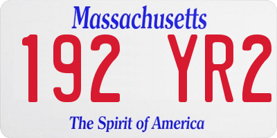 MA license plate 192YR2