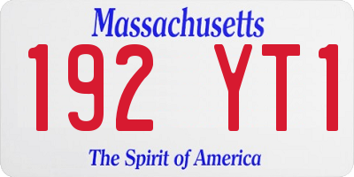 MA license plate 192YT1