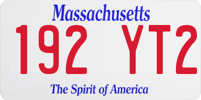 MA license plate 192YT2
