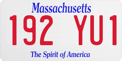 MA license plate 192YU1