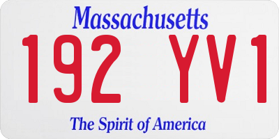 MA license plate 192YV1