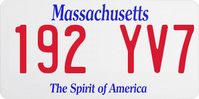 MA license plate 192YV7