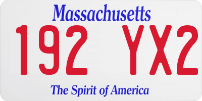MA license plate 192YX2