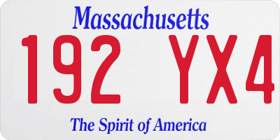 MA license plate 192YX4