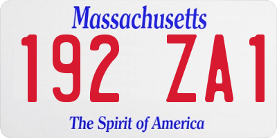 MA license plate 192ZA1