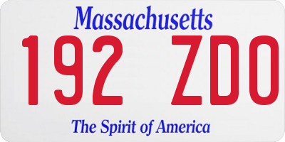 MA license plate 192ZD0