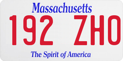 MA license plate 192ZH0
