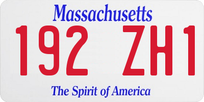 MA license plate 192ZH1