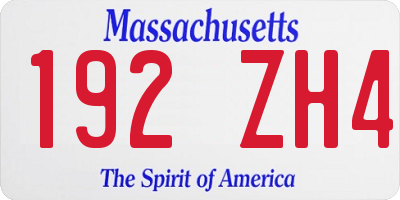 MA license plate 192ZH4