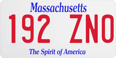 MA license plate 192ZN0