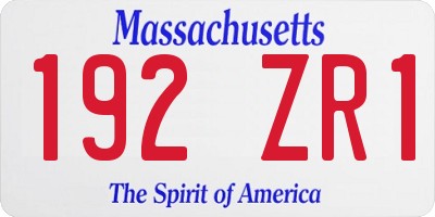 MA license plate 192ZR1