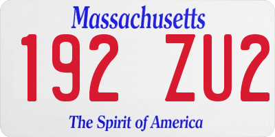 MA license plate 192ZU2