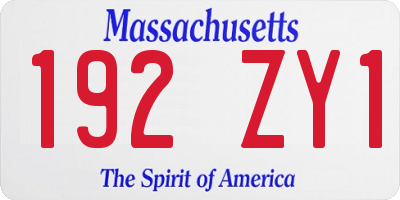 MA license plate 192ZY1