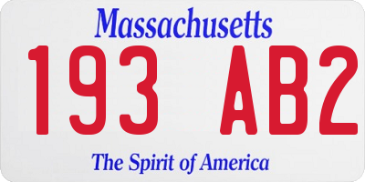 MA license plate 193AB2