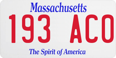 MA license plate 193AC0