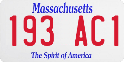 MA license plate 193AC1