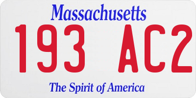 MA license plate 193AC2