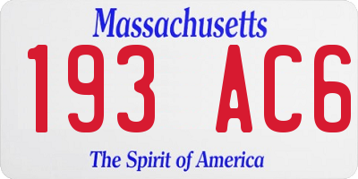 MA license plate 193AC6