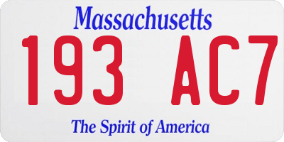 MA license plate 193AC7