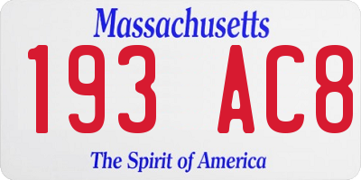 MA license plate 193AC8