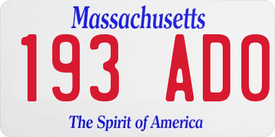 MA license plate 193AD0