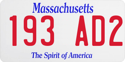 MA license plate 193AD2
