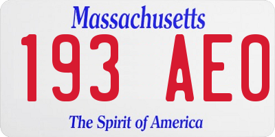 MA license plate 193AE0