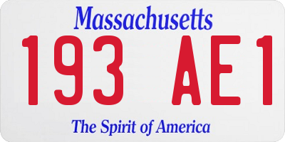 MA license plate 193AE1