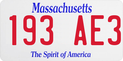 MA license plate 193AE3