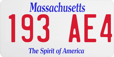 MA license plate 193AE4