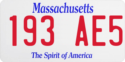 MA license plate 193AE5