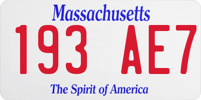 MA license plate 193AE7