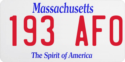 MA license plate 193AF0