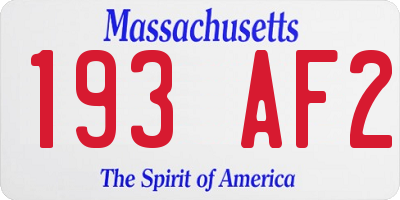 MA license plate 193AF2