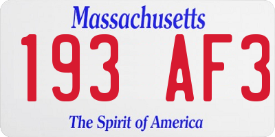 MA license plate 193AF3