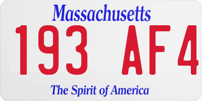 MA license plate 193AF4
