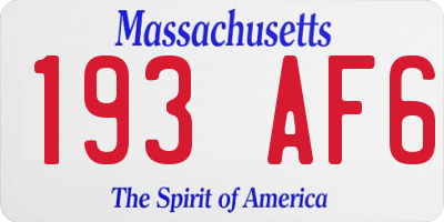MA license plate 193AF6