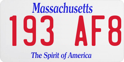 MA license plate 193AF8