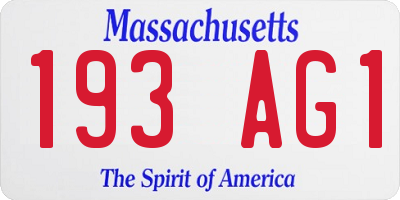 MA license plate 193AG1