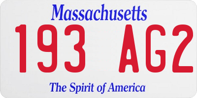 MA license plate 193AG2