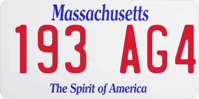 MA license plate 193AG4