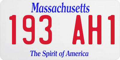 MA license plate 193AH1